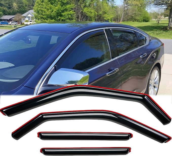 Rainproof Side Window Wind Deflectors for 2018-2025 Ford Focus Hatchback & Sedan, in-Channel Sun Rain Guard Sets,Window Visors for Cars,Vent Deflector for Ford Focus 19-25 Sedan FO112-IN