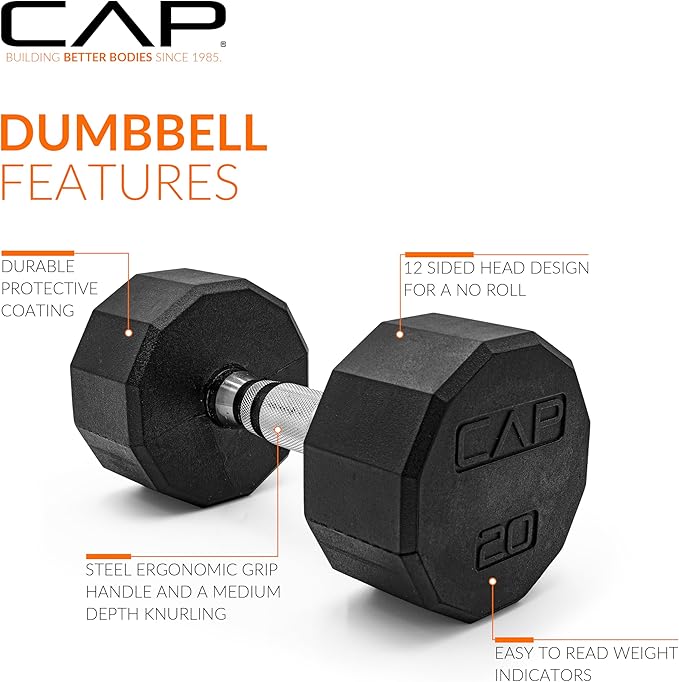 CAP Barbell Coated Dumbbell Weight | Multiple Options Pairs & Sets