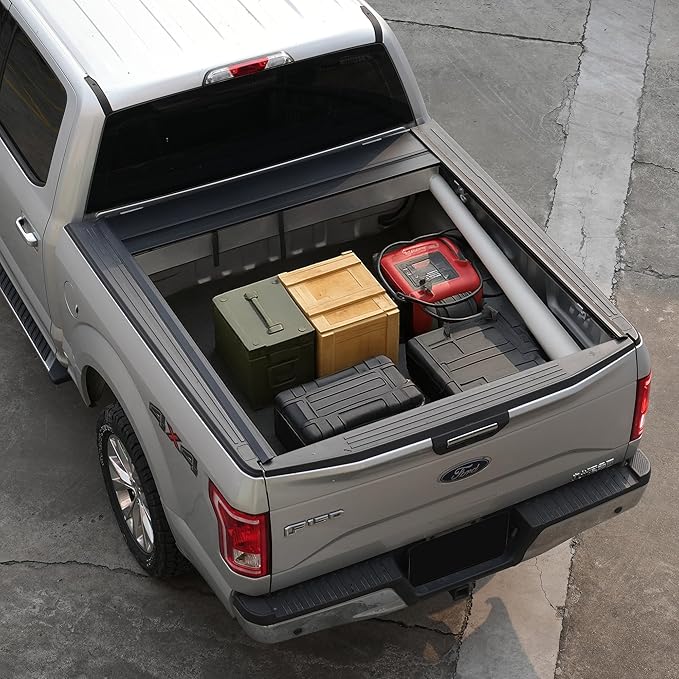 X XCOVER Retractable Hard Truck Bed Tonneau Cover Fits 2022-2025 Toyota Tundra 5'6" Bed, w/wo/Track, Aluminum Panel Waterproof, Full Access to Truck Bed, Easy Open & Close