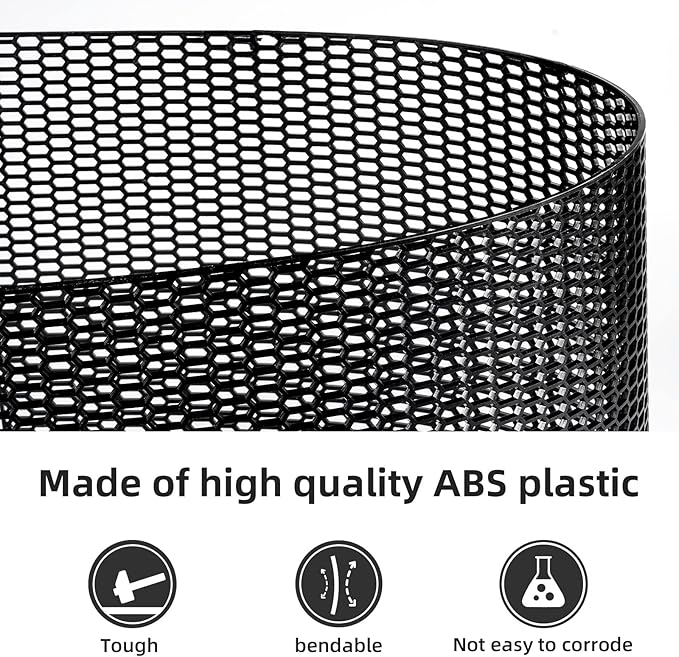 AggAuto 47"x16" ABS Plastic Universal Car Grill Mesh, Automotive Grille Insert Bumper Honeycomb Hole 15x20mm Grids Black
