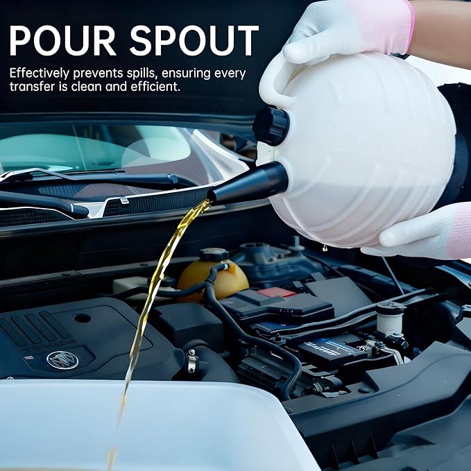 6L Manual Vacuum Oil Extractor Pump, Fluid Extractor Pump with 1 Hose and 3 Long Hard Tubes for Automotive, Marine, and Multi-Purpose Fluid Changes