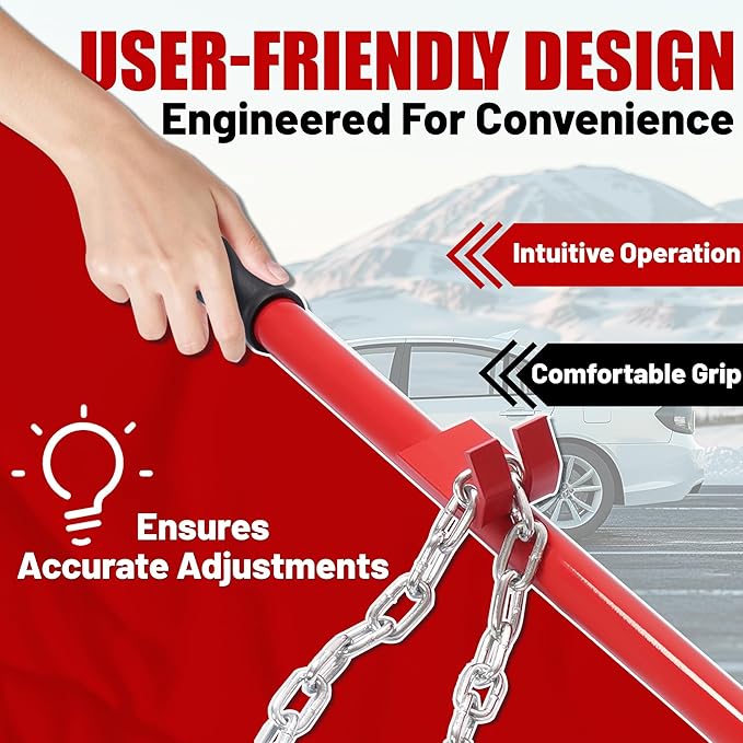 KUAFU Universal Auto Body Alignment Bar Pulling Stick Tool 52-3/8in for Car Repair Bumpers, Panels, Hoods and Decks Dent Puller Stick Alignment Repair Tool Powder Coated Steel