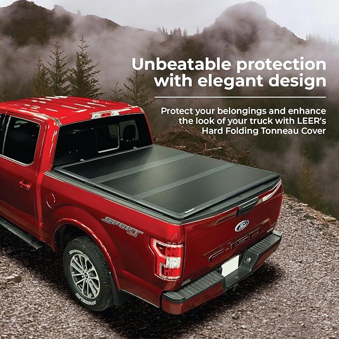 LEER FOLDITUP | Fits 2009-2018 Ram 1500 and 2019+ Ram Classic with 6.4 FT Bed w/o Rambox | Hard, Tri-Folding, Low Profile Tonneau Cover