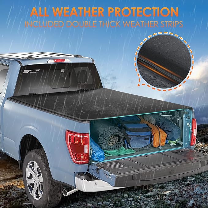 Nilight Soft Tri-fold Truck Bed Tonneau Cover Compatible with Ford F150 2015 2016 2017 2018 2019 2020 2021 2022 2023 2024 2025-5.5ft