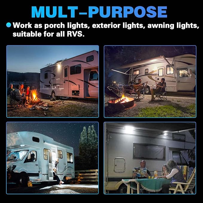 SKTYANTS 13" Exterior LED Flood Lighting Fixture, led rv Light Exterior Lights, 6000K Super Bright, 12V/24V DC, High Lumen Output Low Current Draw, IP 67 Waterproof for RV Boat