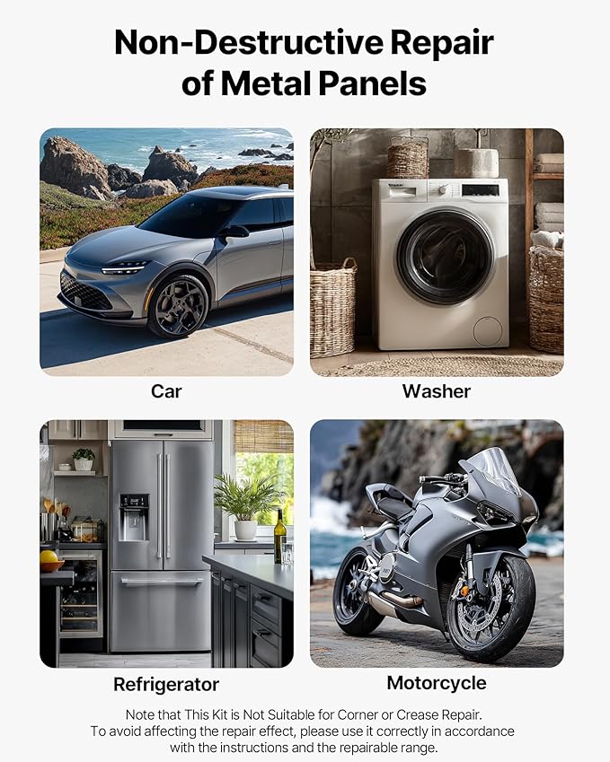 VEVOR Dent Puller Kit, 100 PCS Paintless Dent Removal Kit with Golden Lifter, Bridge Puller, Slide Hammer T-Bar, Glue Gun, Auto Body Hail Damage Remover Tools for Car Refrigerator Door Ding Repair