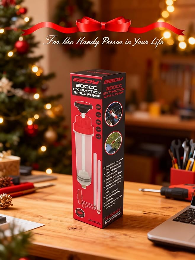 SEDY Fluid Extractor - 200cc Multi-Purpose Syringe, Oil Suction Pump, Manual Extraction and Filling Pump, Automotive Oil Syringe