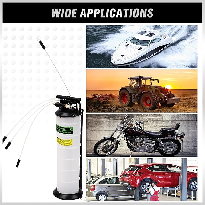 SWANLAKE 7 Liter Pneumatic/Manual Fluid Extractor Pump, Oil Changer Vacuum Fluid Extractor, Oil Change & Fluid-Change Tool