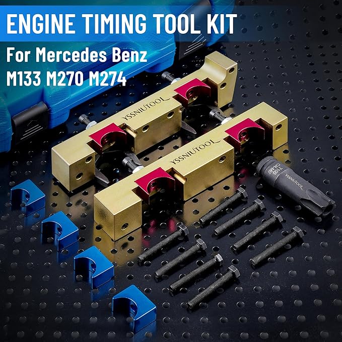 Camshaft Locking Alignment Timing Tool Kit, Compatible with Mercedes Benz M133 M270 M274 M264 Engine, 15pcs Tool kit with Carrying Case,270589016100 270589006100