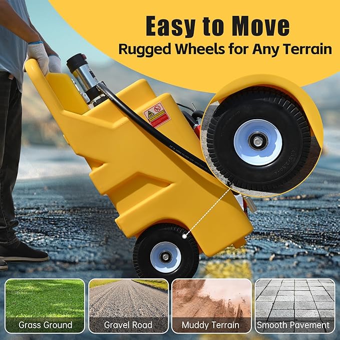 32 Gallon Diesel Transfer Tank with 12V Electric Pump, 10 GPM Flow, HDPE Portable Fuel Caddy with Auto Shut-off Nozzle & Wheels, Heavy-Duty Diesel Tank for Trucks, Tractors and Construction Equipment