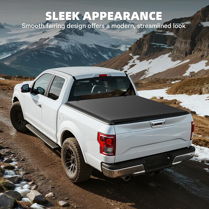 Soft Tri-fold Tonneau Cover Fit for Toyota Tundra 2022 2023 2024 2025 2026 (Excl. Trail Edition), 5.5 ft Bed with Deck Rail System