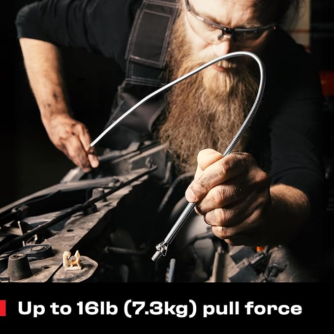 NoCry Premium Pick Up Tool Set — Includes a 36in Flexible Claw Grabber and a Telescoping Magnetic Pickup Stick with a 16lb Pull Force Magnet — Anti-Rust Zinc Coating