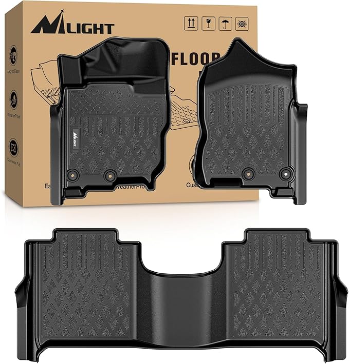 Nilight TPE Floor Mats for Nissan Titan 2017-2021 / TitanXD Crew Cab 2016 2017 2018 2019 2020 All Weather Custom Fit Heavy Duty Floor Liners