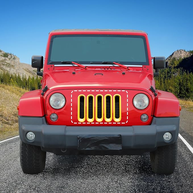 JK Grill Inserts Front Grille Mesh no Mesh Cover Guard for Jeep Wrangler JK 2007-2017 Clip-on Grille Accessories