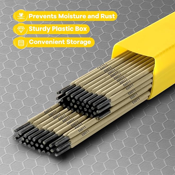 E6011 Welding Rods 3/32" 4.4LB - Carbon Steel Stick Electrodes with Low Spatter & Easy Slag Removal for ARC Welding, Home Repair, Construction