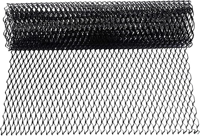 AggAuto 47x16 inches Car Pickup Truck Grill Mesh Spoiler Bumper Vent Aluminum Alloy Automotive Grille Insert Air Intake Racing Seagull Hole 8x25mm Black