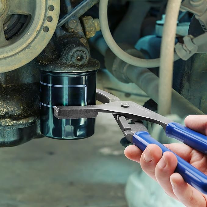 WORKPRO Oil Filter Wrench Set, 9" & 12" Adjustable Oil Filter Removal Pliers Tools, Ideal for Engine Filters, Cars, and Trucks, 2-piece