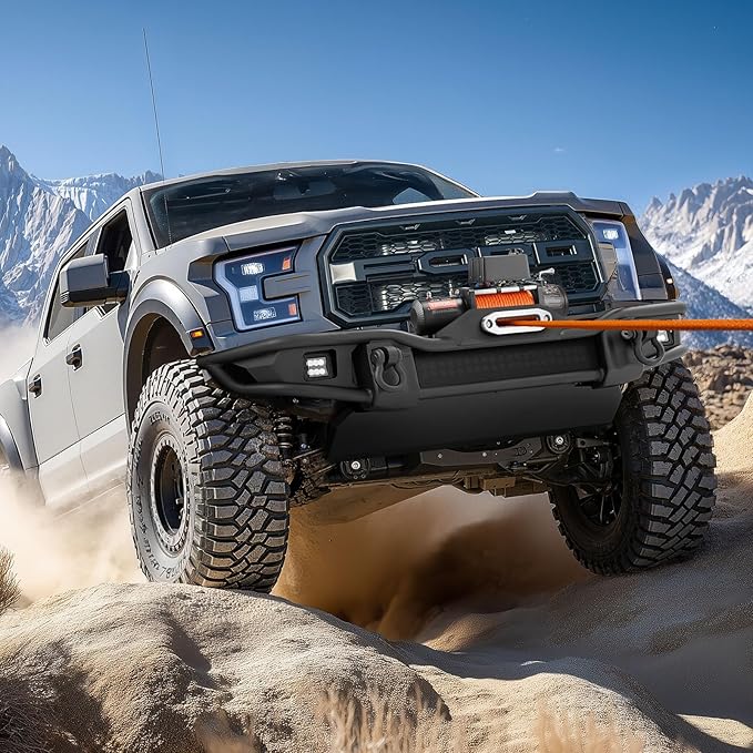 VEVOR 13,500 lb Electric, Truck Winch 12V DC 3/8 in x 80 ft Synthetic Rope Aluminum Fairlead Wireless & Wired Remote Control, 13500 lbs, IP55 Waterproof Towing for Off Road Jeep SUV Boat