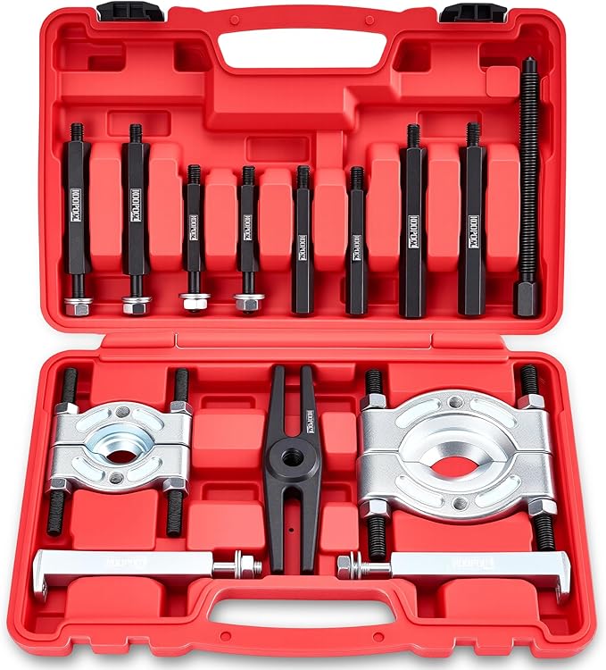 Bearing Puller and Splitter Kit, Separator and Puller Set, Pinion Bearing Puller and Wheel Removal Tool, 5 Ton Capacity Bearing Separator with 2’’ and 3’’ Bearing Separator Jaws, 14Pcs