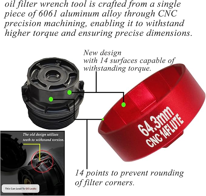 Oil Filter Wrench, Socket, for toyota Camry Tacoma Lexus Tundra 4Runner RAV4 Corolla Highlander Prius accessories- 64mm oil filter Tool