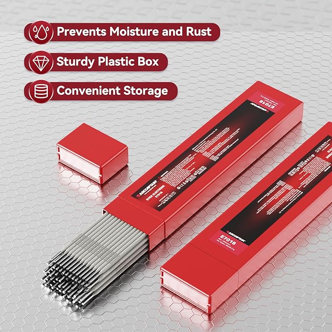 ARCCAPTAIN E7018 Welding Rod 1/8'' 5LB Low Hydrogen Carbon Steel Welding Sticks Electrodes, Welding Rods ARC Welding Equipment