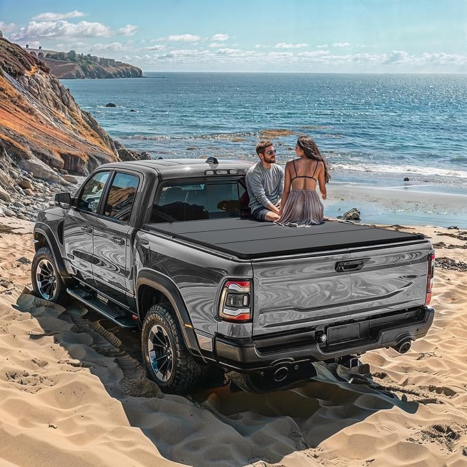 LEDKINGDOMUS Hard Folding Truck Bed Tonneau Cover Fits for Ford Maverick 2022 2023 2024 2025 with 4.5ft Bed