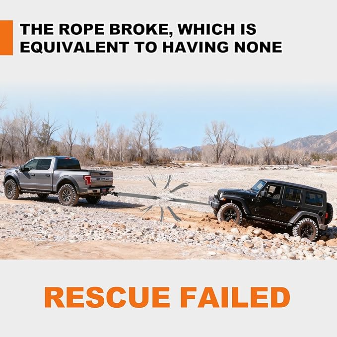 Double-Layer Heavy Duty Tow Strap with Hooks (3" x 20'), 66,000 lbs Breaking Strength - Includes 2 x 3/4" D-Rings, Off-Road Recovery Kit for Truck/SUV/ATV/RV