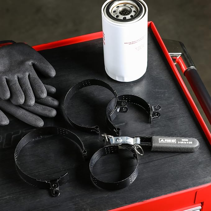 ARES 56039 – 4-in-1 Swivel Oil Filter Wrench – 2 3/8-Inch to 4 3/8-Inch (60mm to 111mm) Capacity – 180-Degree Swivel for Improved Access – Automatically Tightens on Filter