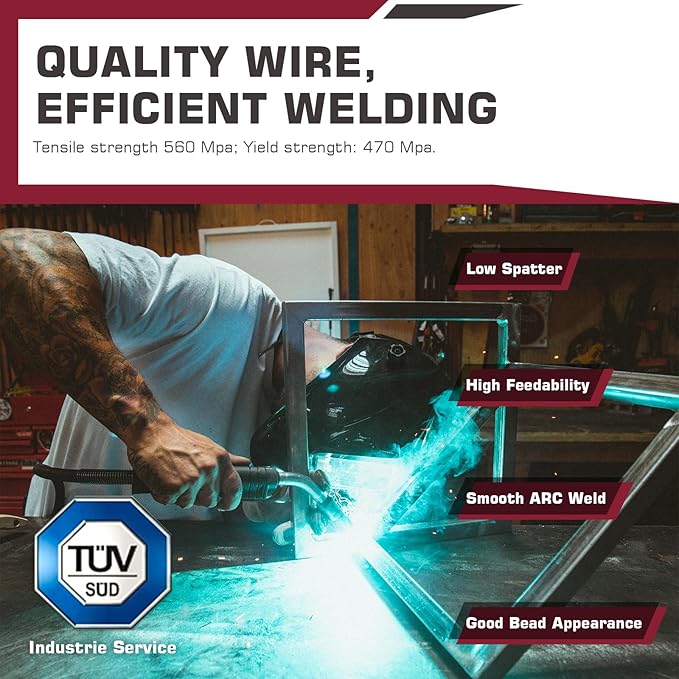 ARCCAPTAIN Mig Welding Wire, Mig Wire ER70S-6 2Lbs Gas Solid Carbon Steel Low Splatter Mig Welding Wire Compatible With Lincoln Miller Forney Harbor Welder 1KG (0.030" 2Lb)