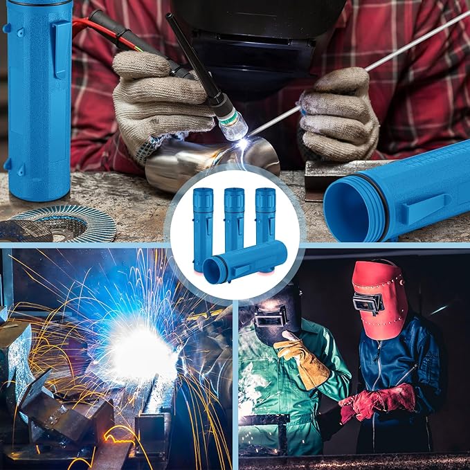 Zonon 8 Pcs Welding Rod Holder Stick Welding Electrode Rod Storage Tube 14 Inch Rod Storage Container Airproof Welding Rod Holder Waterproof Storage Canister for Welding Rod (Blue)