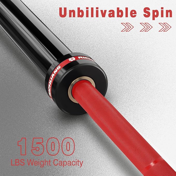 7ft Olympic Barbell – 1500LB Capacity 45LB Weightlifting Bar, 28mm Olympic Bar with Bearings, Fits 2" Plates, Alloy Steel Power Bar for Home Gym Strength Training