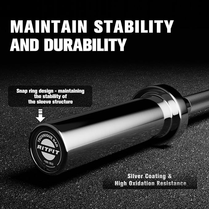 RitFit Barbell Weight Set - 4/6FT Olympic Barbell with Weight Plates (55-275LB Total) - Weightlifting Equipment for Squats, Curls, Deadlifts, Presses, Hip Thrusts