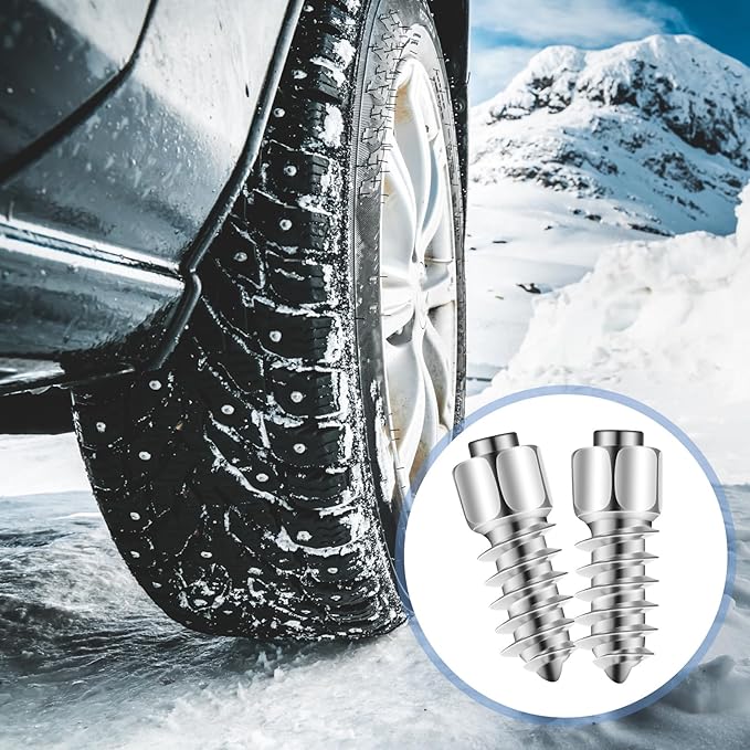 500pcs 6x15mm Carbide Screw Tire Studs Anti Slip Snow Tire Studs Wheel Tyre Anti Ice Snow Spikes for SUV/tractor/ATV/UTV/motorcycle, with Installation Tool