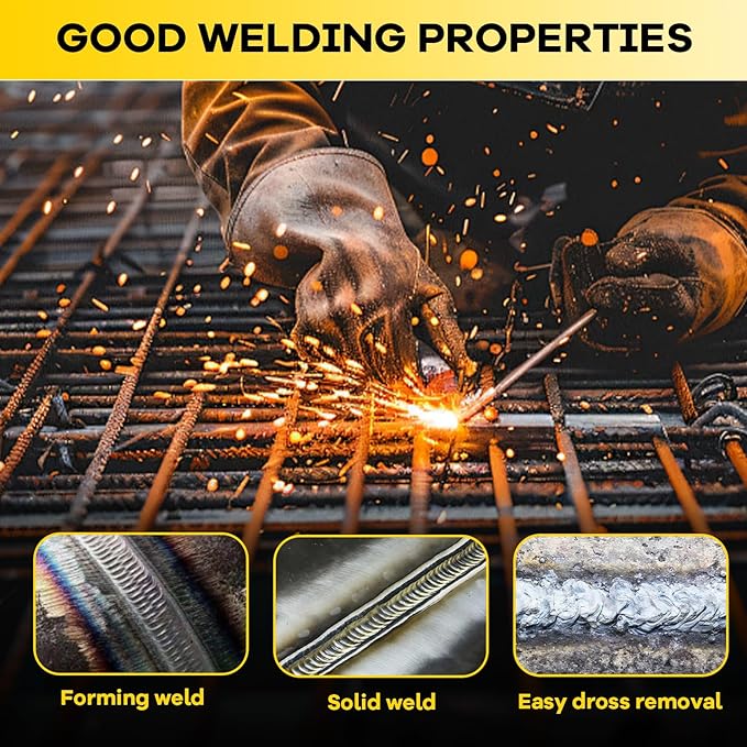 E6011 Welding Rods 1/8" 2.2LB - Carbon Steel Stick Electrodes with Low Spatter & Easy Slag Removal for ARC Welding, Home Repair, Construction