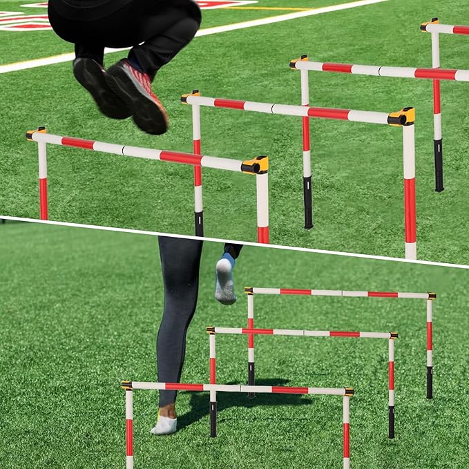 Tansheep Soccer Agility Training Poles Equipment with Bag, 6 Agility Poles with Spring, 3 Horizontal Sticks, Multifunctional Soccer Training Set for Kids Youth Adults