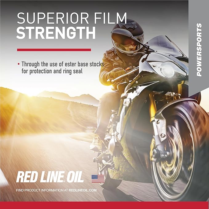 Red Line 42404 10W40 Synthetic Motorcycle Motor Oil - 1 Quart (12 Pack)
