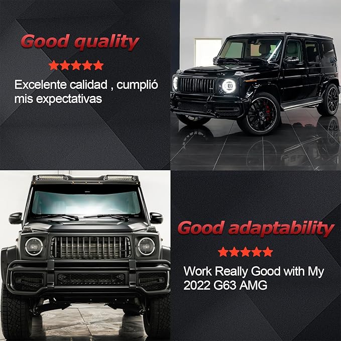 Guard Brush Grille Bumper Compatible with Mercedes W464 G500 G63 AMG 2019 2020 2021 2022, Front black Guard