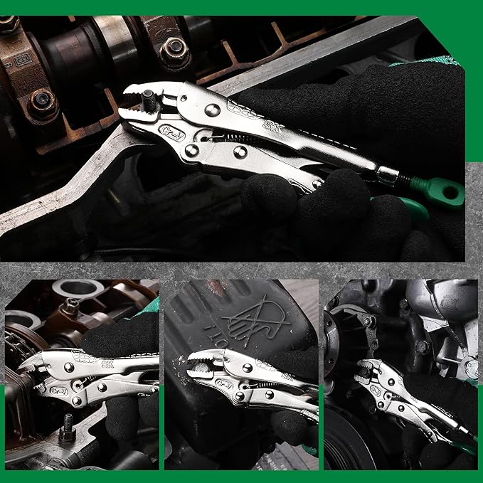 SK 5" Curved Jaw Locking Pliers, Premium CR-V Construction, Ergonomic Anti-slip Handle, Ideal for Welding or Assembly