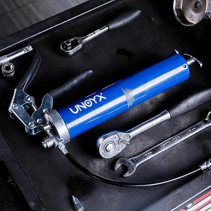 Pistol Grip Grease Gun, Heavy Duty 14oz Grease Gun Kit, Professional Mini Grease Gun, Small Grease Guns for Industrial & Automotive Use (6000 PSI)