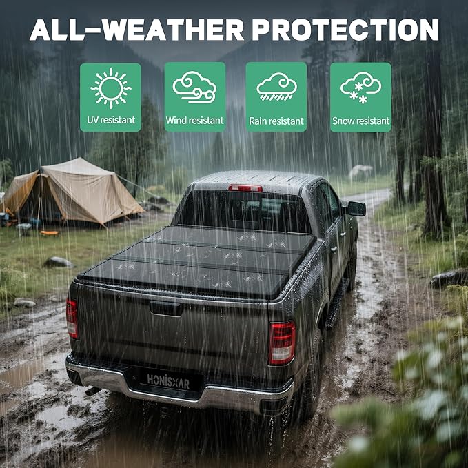 Hard Tri-fold FRP Truck Bed Tonneau Cover Compatible with Jeep Gladiator 2020-2026, 5 Ft Bed