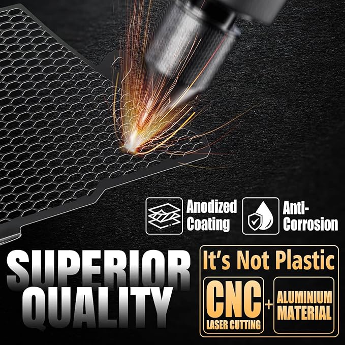 3Pcs Black Upgraded Front Radiator Guards Grille,Aluminum Body Bumper OEM Style Front Outer Grill Guard Protection Screens Grille Vents Insert Mesh Set for Corvette C8 Z06 2023+/E-Ray 2024+