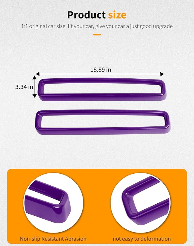 Hoolcar Front Grille Radiator Grille Insert Cover Grillwork Trim Compatible with Dodge Challenger 2015-2025+, Exterior Accessories, Purple, 2pcs