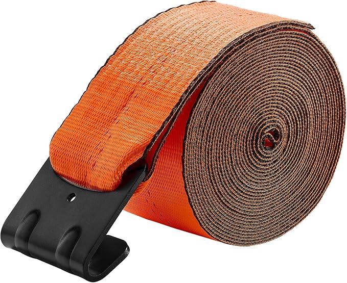 VEVOR Truck Straps, 4" x30' Heavy Duty Tie Down w/Flat Hooks 18,000lbs Break Strength, WLL# 6000lbs, Cargo Straps tie Down for Flatbeds, Trucks, Trailers, Farms, Rescues, Tree Saver, Orange(10 Pack)