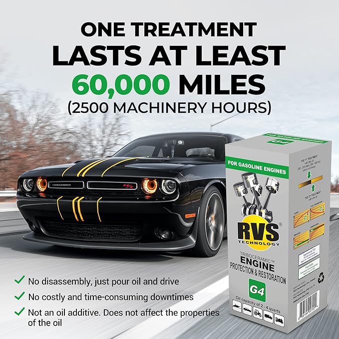 G4 Engine Oil Treatment, for Gasoline Engines with a Motor Oil Capacity up to 4 quarts; Save Fuel, Boost Power and Safely Restore and Protect Your Car, Truck, and All Other Engines