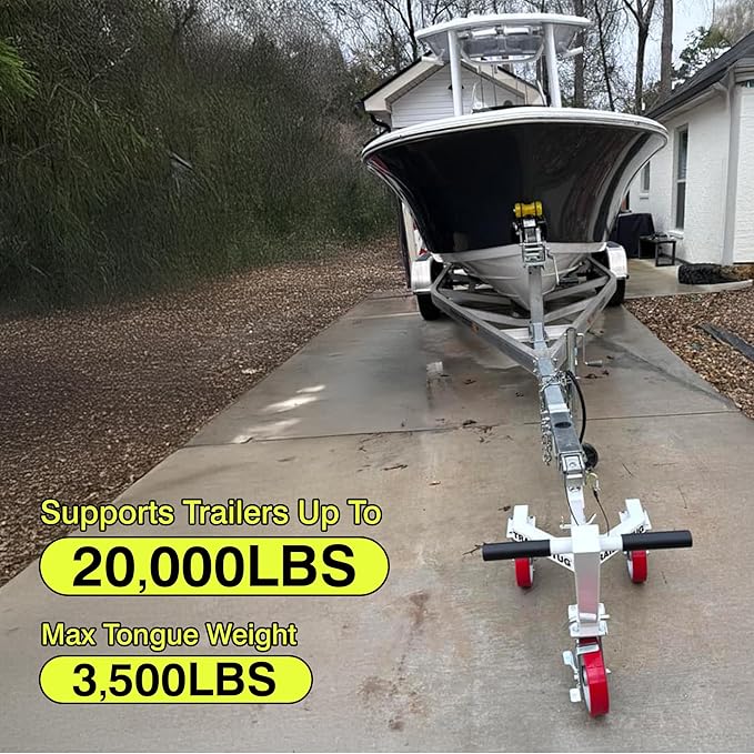 Trailer Tug | Supports up to 20,000LBS | 3,500 lb Max Tongue Weight | Mover for RV, Boat, Camper, Flatbed, Enclosed Trailers | World's Greatest Trailer Dolly