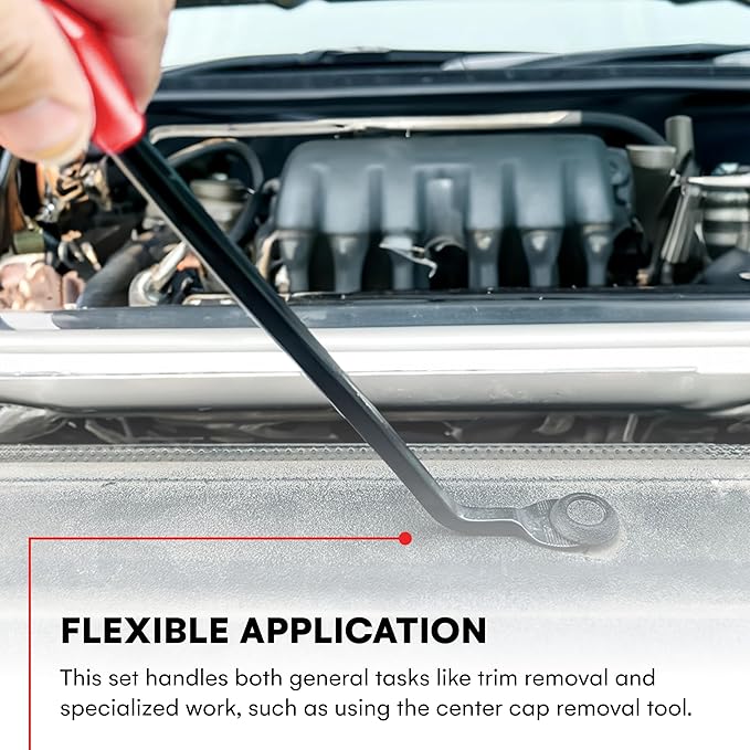 Auto Trim Removal Tool Kit (No Scratch Plastic Pry Kit), Door Panel Removal Tool, Car Clips, Push Rivets, Molding, Dashboards, Interior Trim Tools, Red