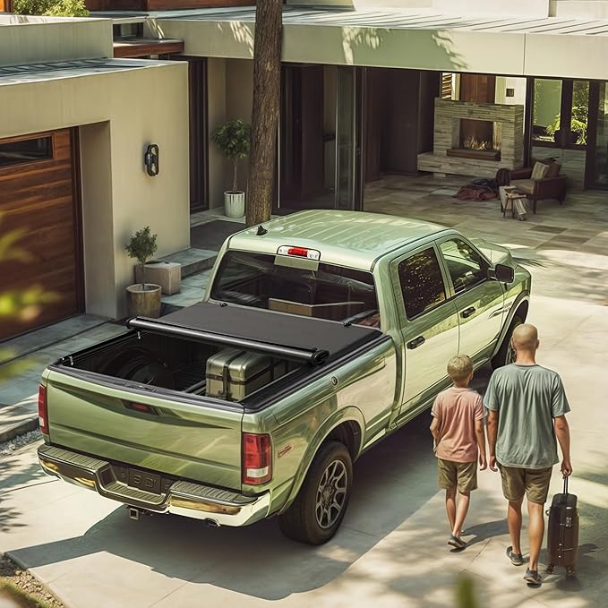 LEDKINGDOMUS Soft Roll-Up Truck Bed Tonneau Cover Fits for Nissan Frontier 2005-2025 (NOT for México), 5ft Bed, Durable Double-Layer PVC for Complete Protection