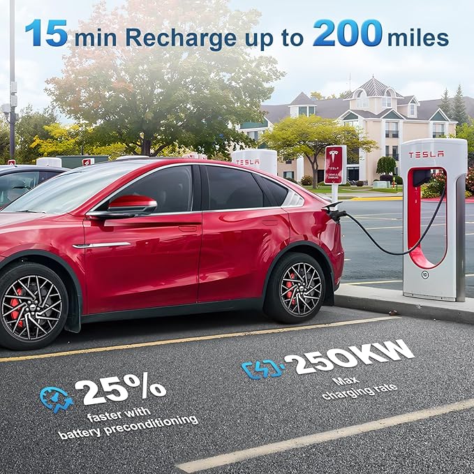 NACS to CCS Electric Vehicle Charging Adapter Compatible with Tesla Supercharger, Fit for Rivian,Ford,GM EVs for Tesla Supercharger to CCS1 Charger Adapter, Max 500A 1000V Fast Charge