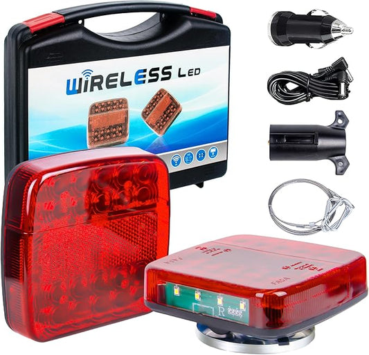 Wireless Trailer Lights Magnetic, Rechargeable LED Tow Trailer Lights Kit IP65 Waterproof for Truck Boat Camper RV