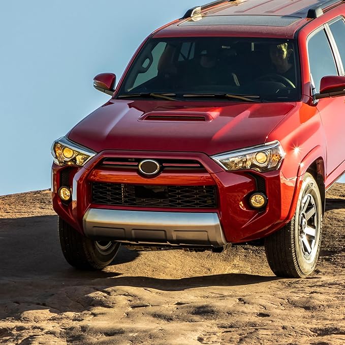 Jimen Compatible with Toyota 4Runner 2020-2024, Front Center Grille Inserts Cover Exterior Trim Accessories (Red)